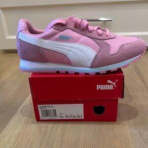 Puma Pink and White Retro Sneakers